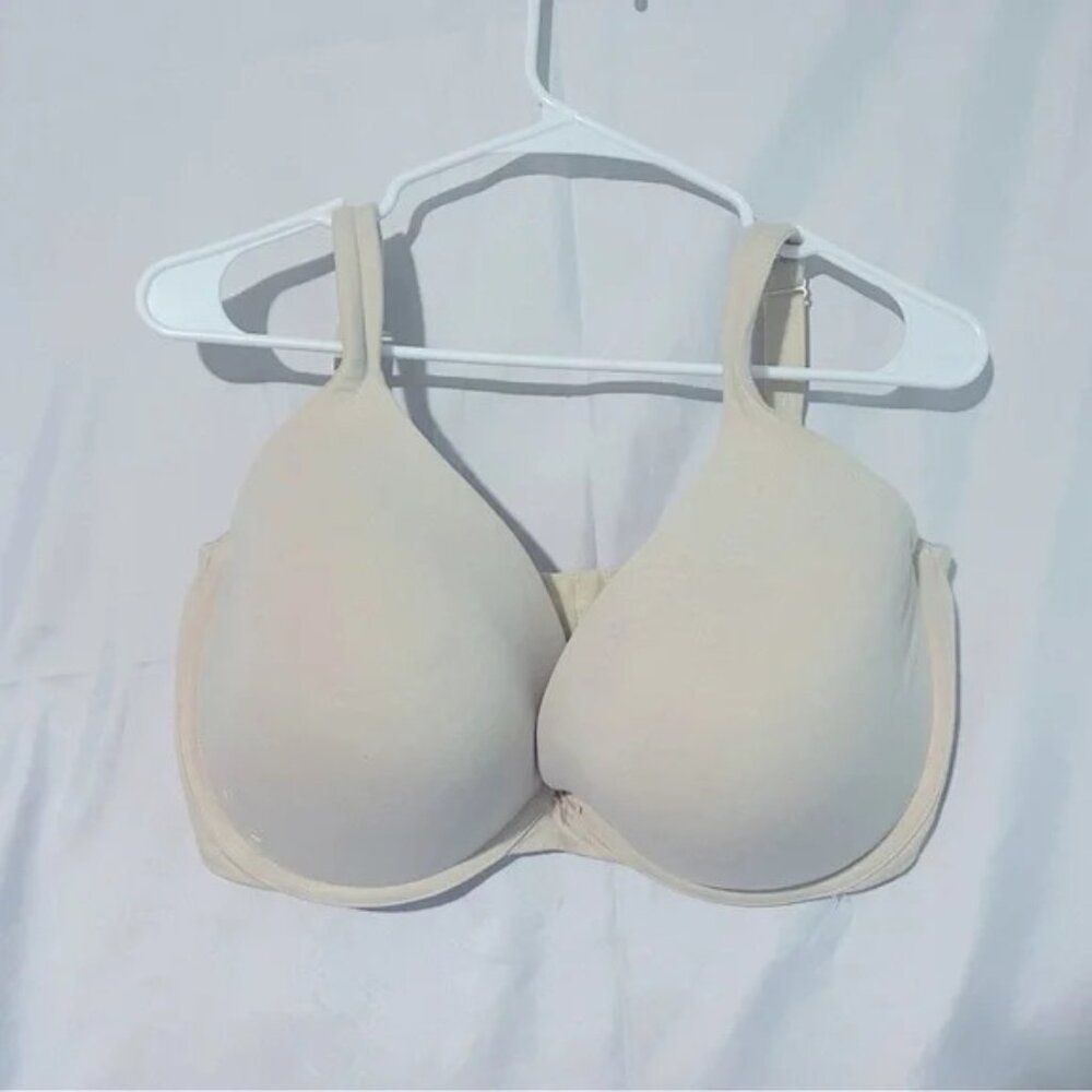 40H Cacique cotton plunge bra, cream #006